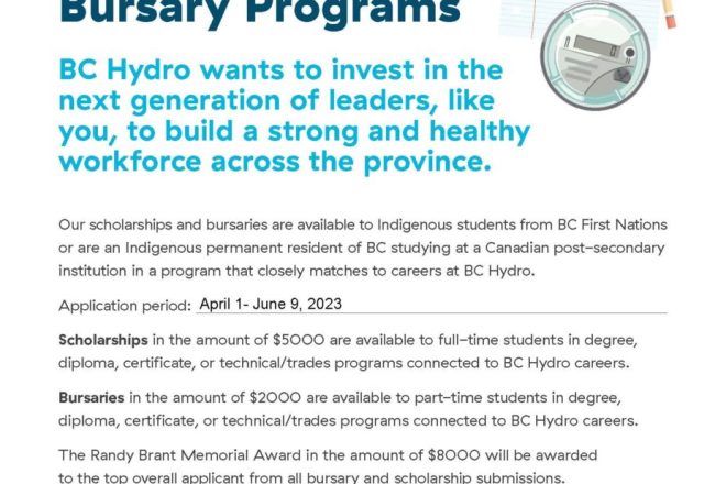 BC Hydro Indigenous Scholarship and Bursary Programs