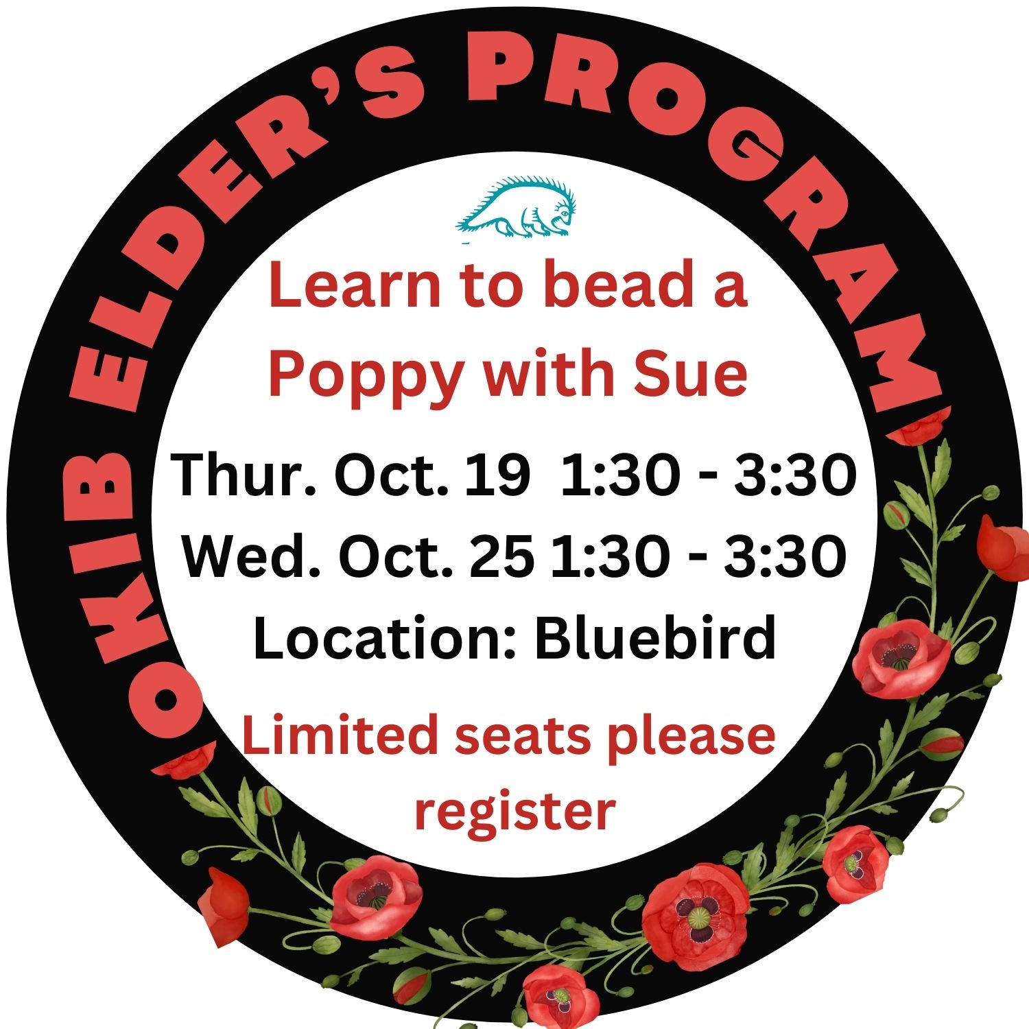 Learn how to bead a poppy – Elder’s Program