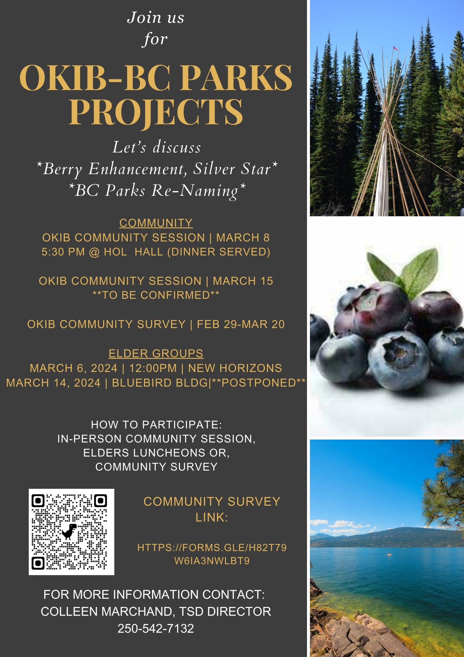 OKIB & BC Parks Projects March 14 & 15 engagement sessions postponed