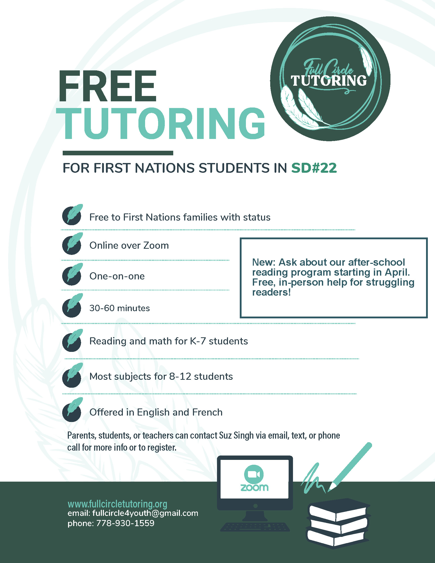 Free Tutoring for First Nations students in SD22