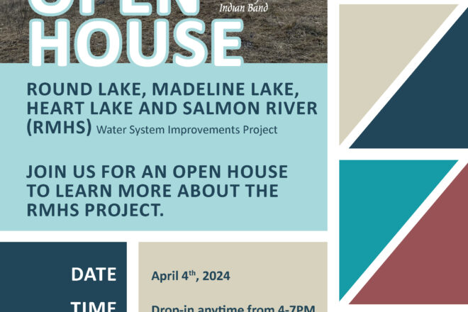 Reminder: Round Lake, Madeline Lake, Heart Lake and Salmon River Water System Improvements Project Open House happening tomorrow