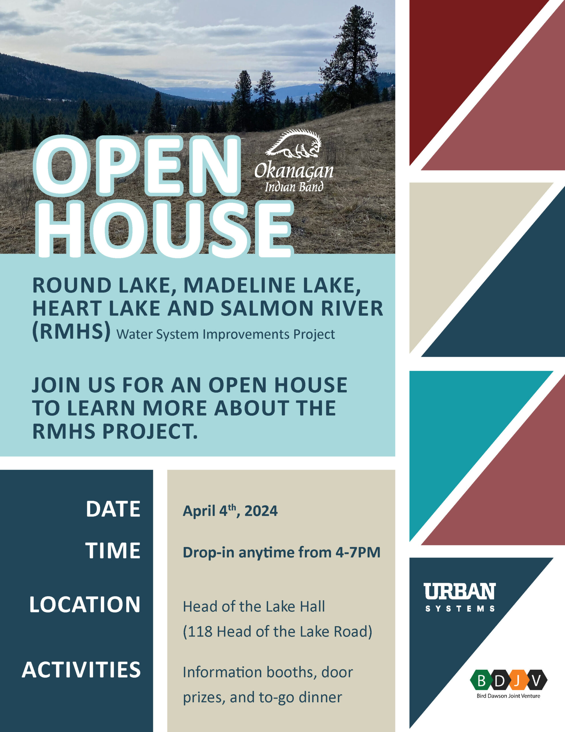 Reminder: Round Lake, Madeline Lake, Heart Lake and Salmon River Water System Improvements Project Open House happening tomorrow