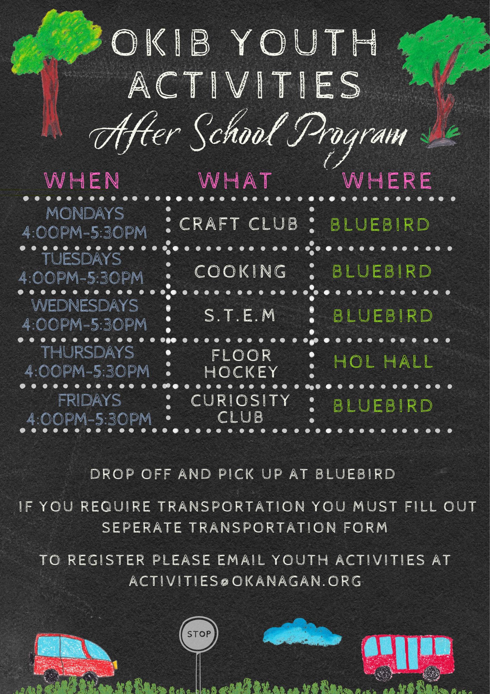 OKIB Youth Activities after school events