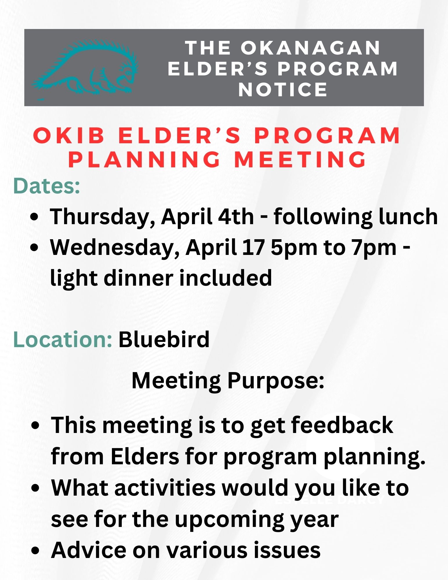 OKIB Elder’s Program Planning Meeting
