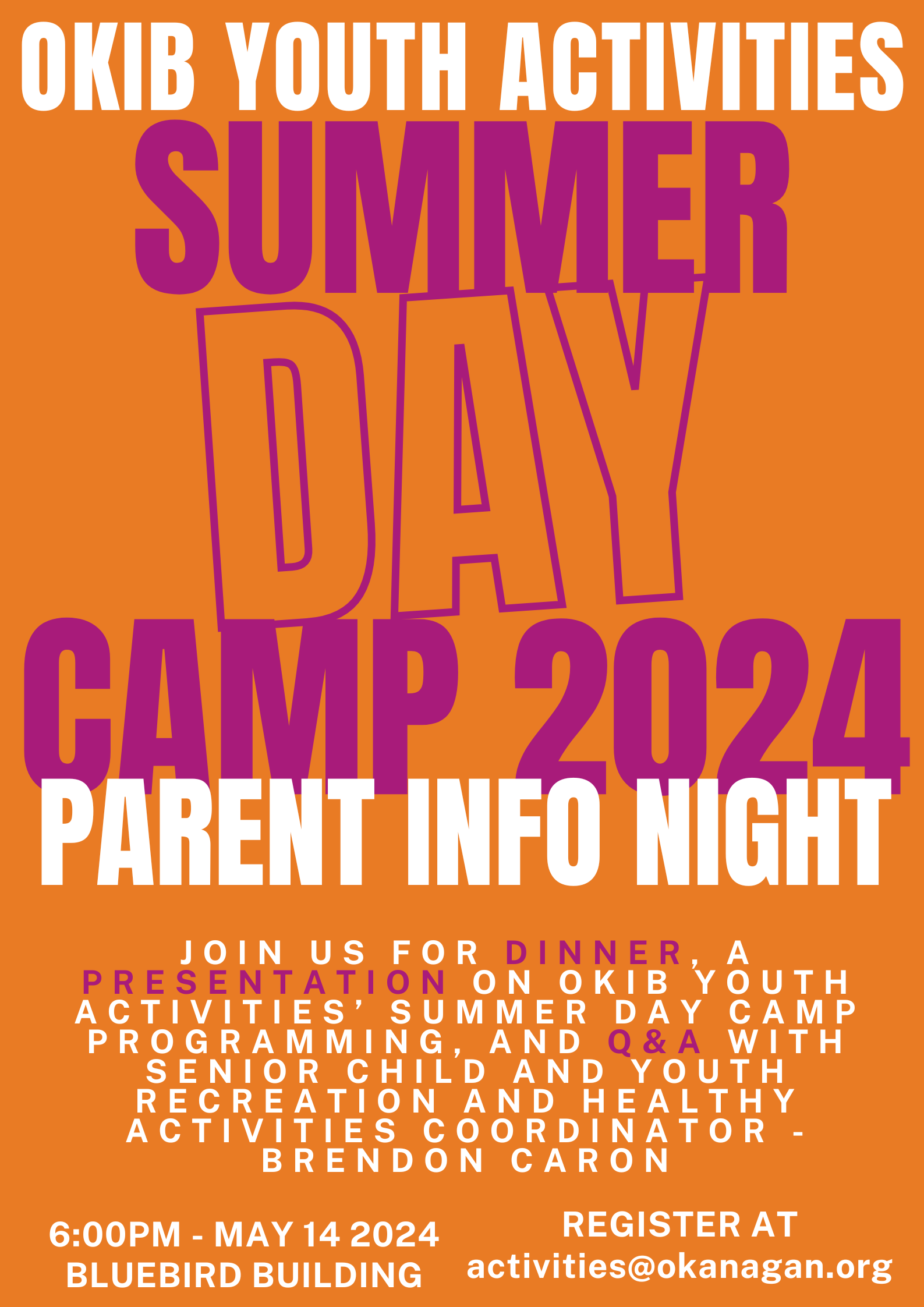 Summer Day Camp 2024 Parent info night
