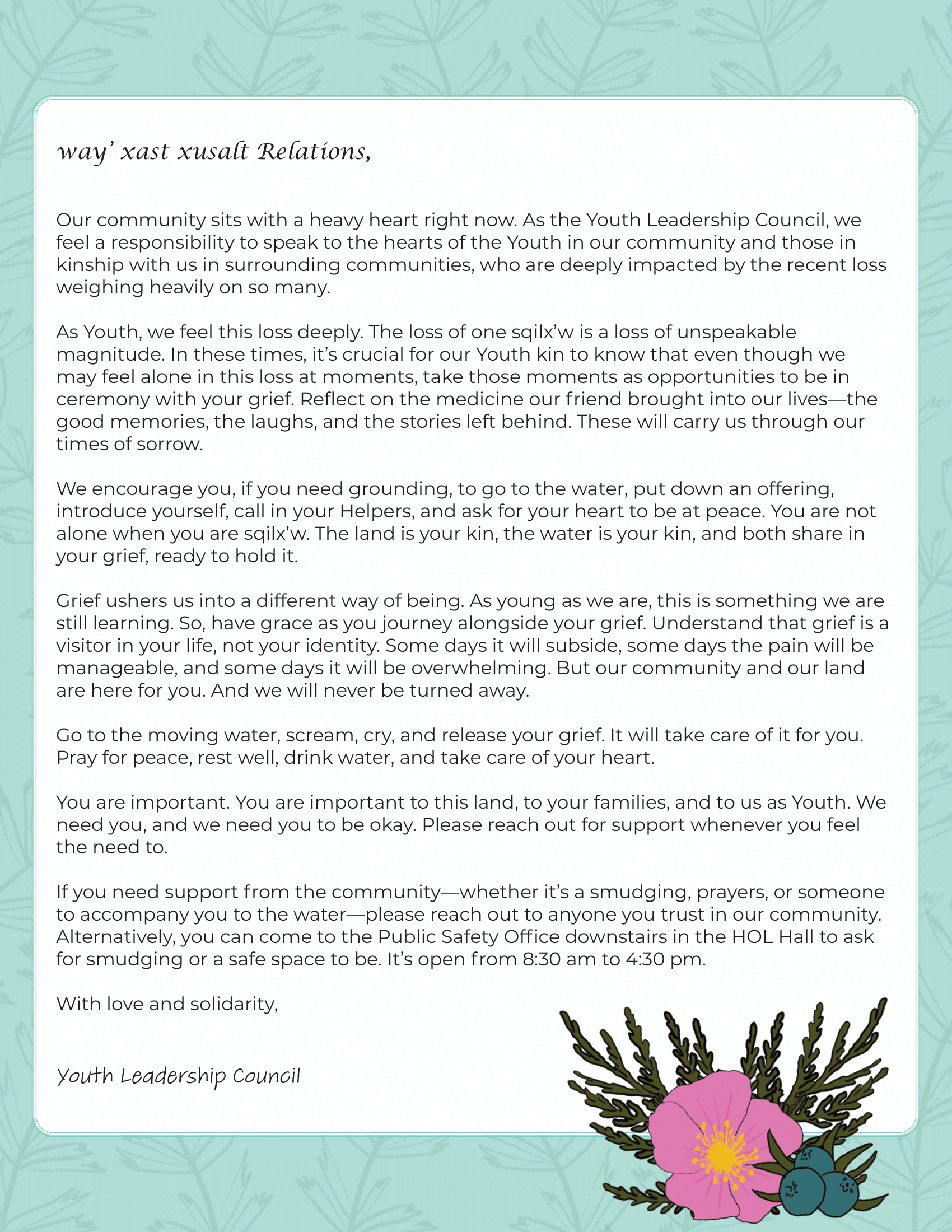 Prayer and Resources – on behalf of the OKIB Youth Leadership Council