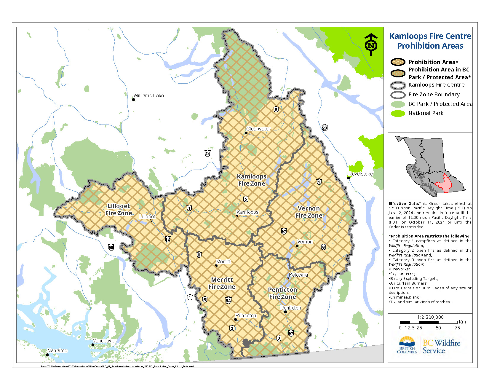 Campfire prohibitions to start in Kamloops Fire Centre on Friday July 12th at 12:00pm