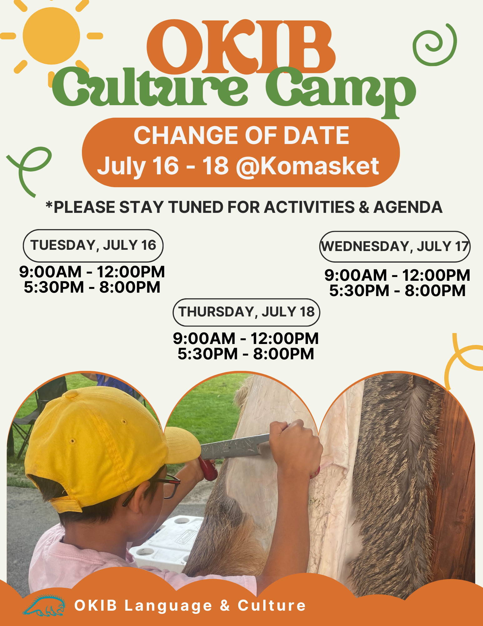 OKIB Cultural Camp New Dates