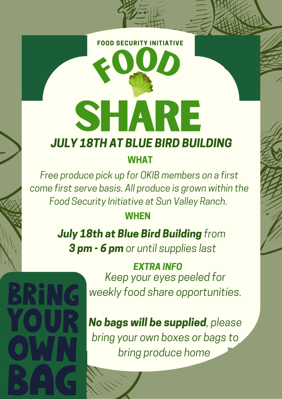 Food Share program happening at Bluebird building - Okanagan Indian Band
