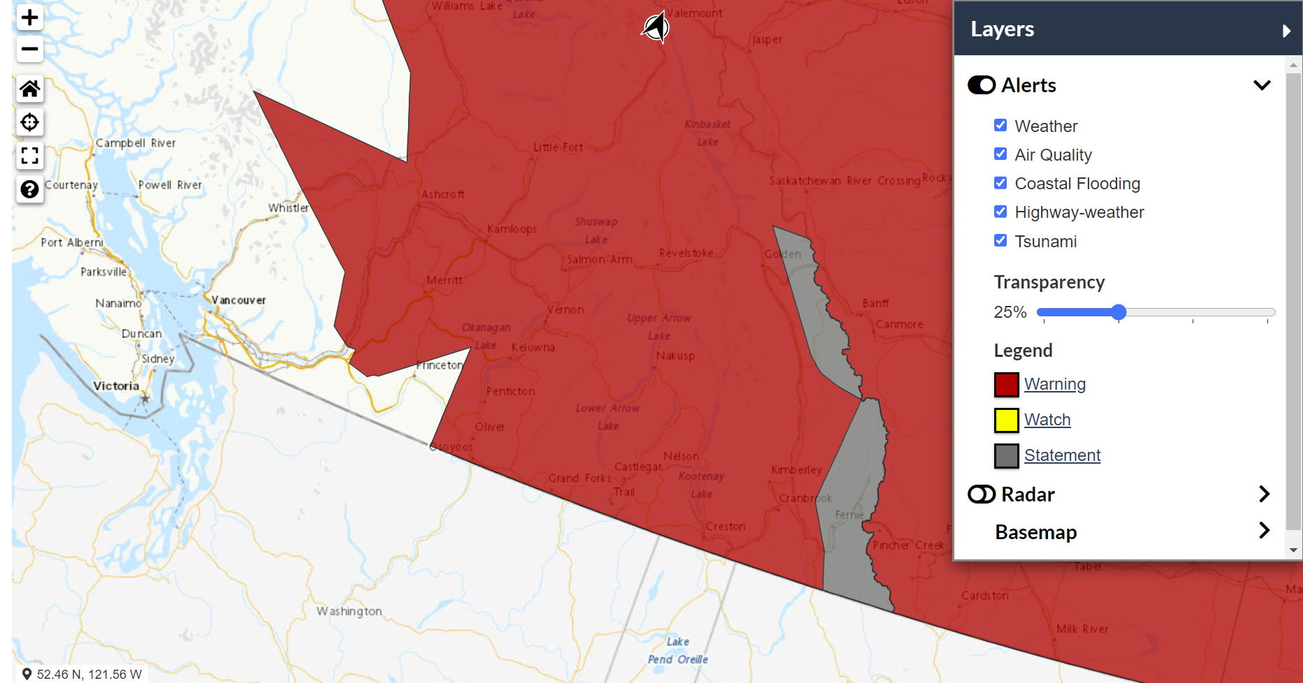 Weather Alert in effect: North Okanagan including Vernon