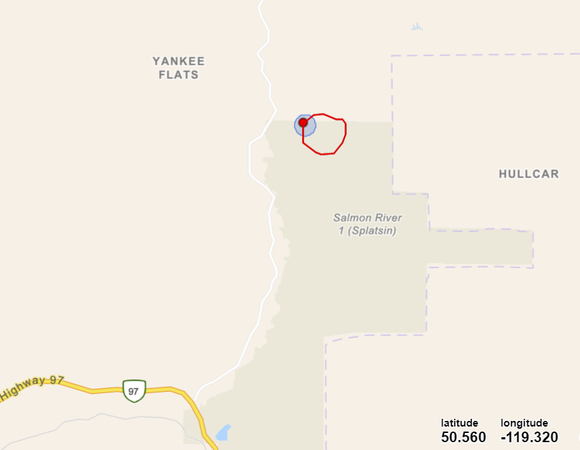 Hullcar mountain fire – OKIB staff are monitoring the fire situation