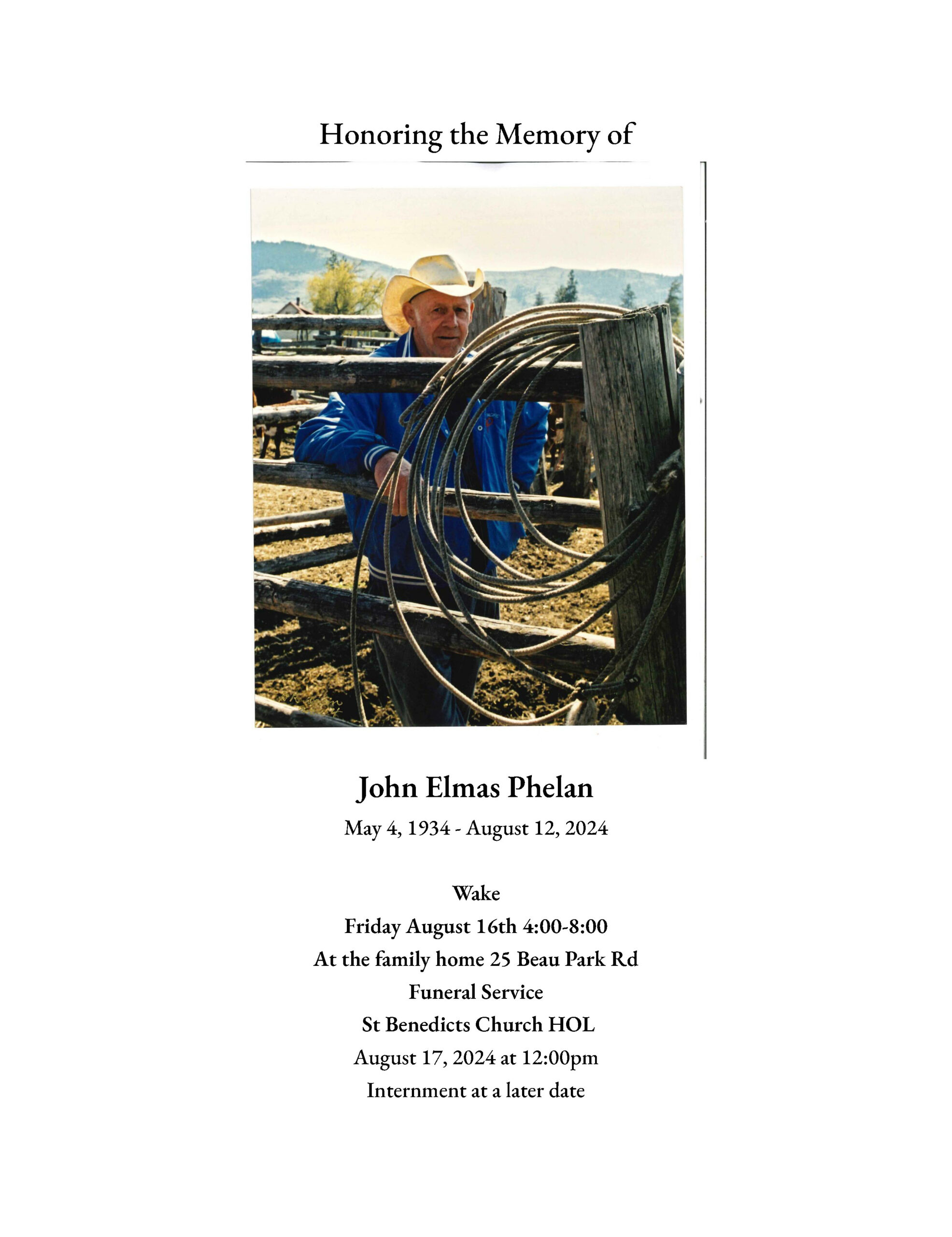 Honoring the Memory of John Elmas Phelan
