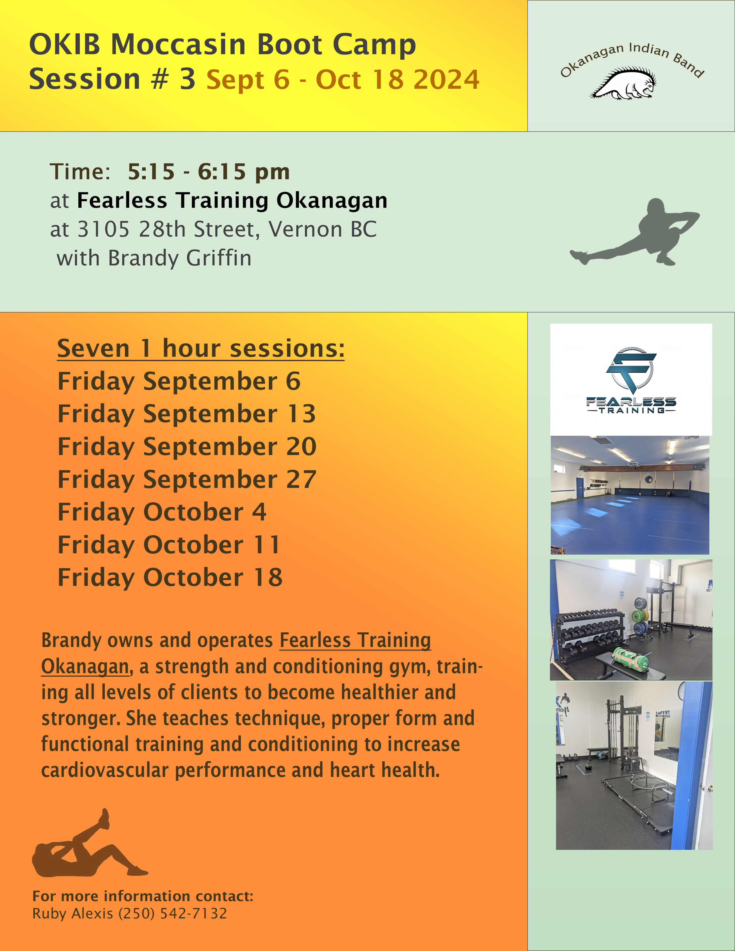 Moccasin boot camp training starting soon! September 6 – October 18th 2024.