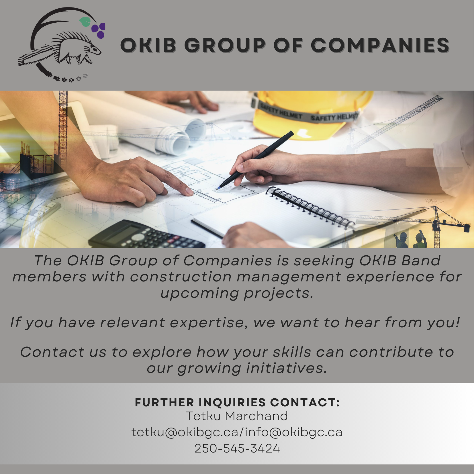 Call out for Construction