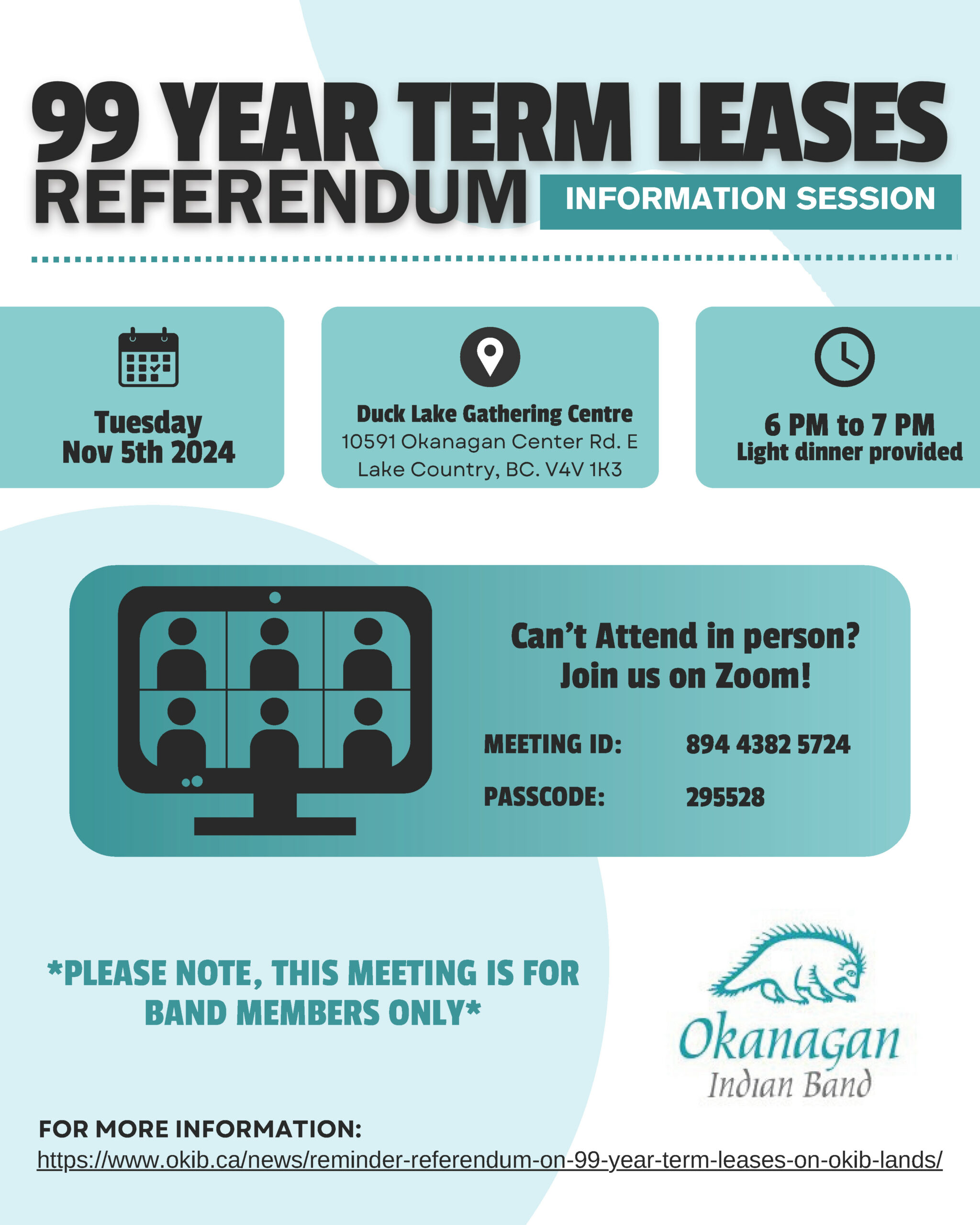 99 Year term leases referendum Information session – Duck Lake
