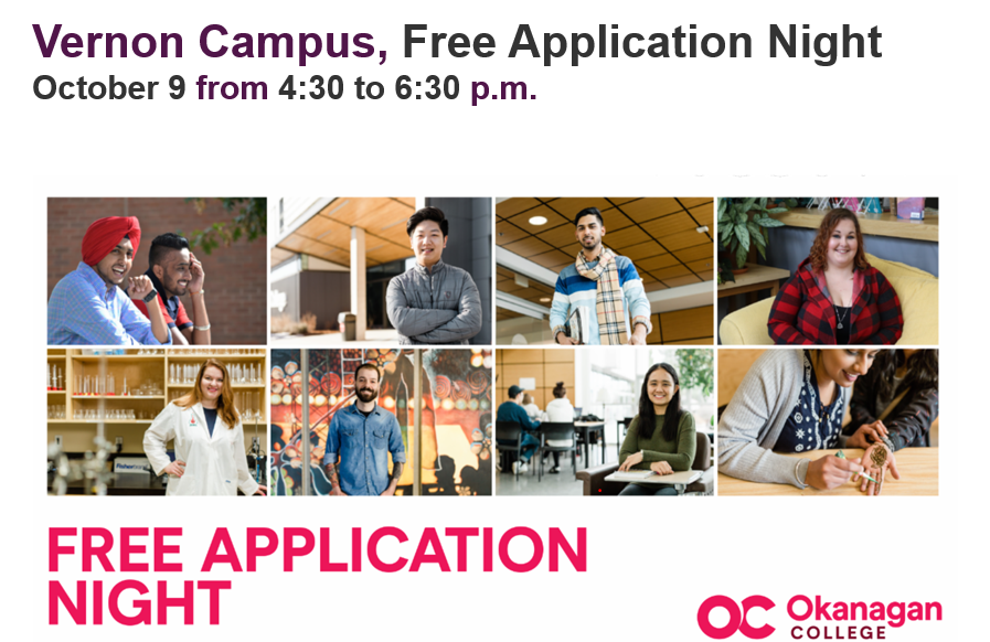 Okanagan College Free Application Night