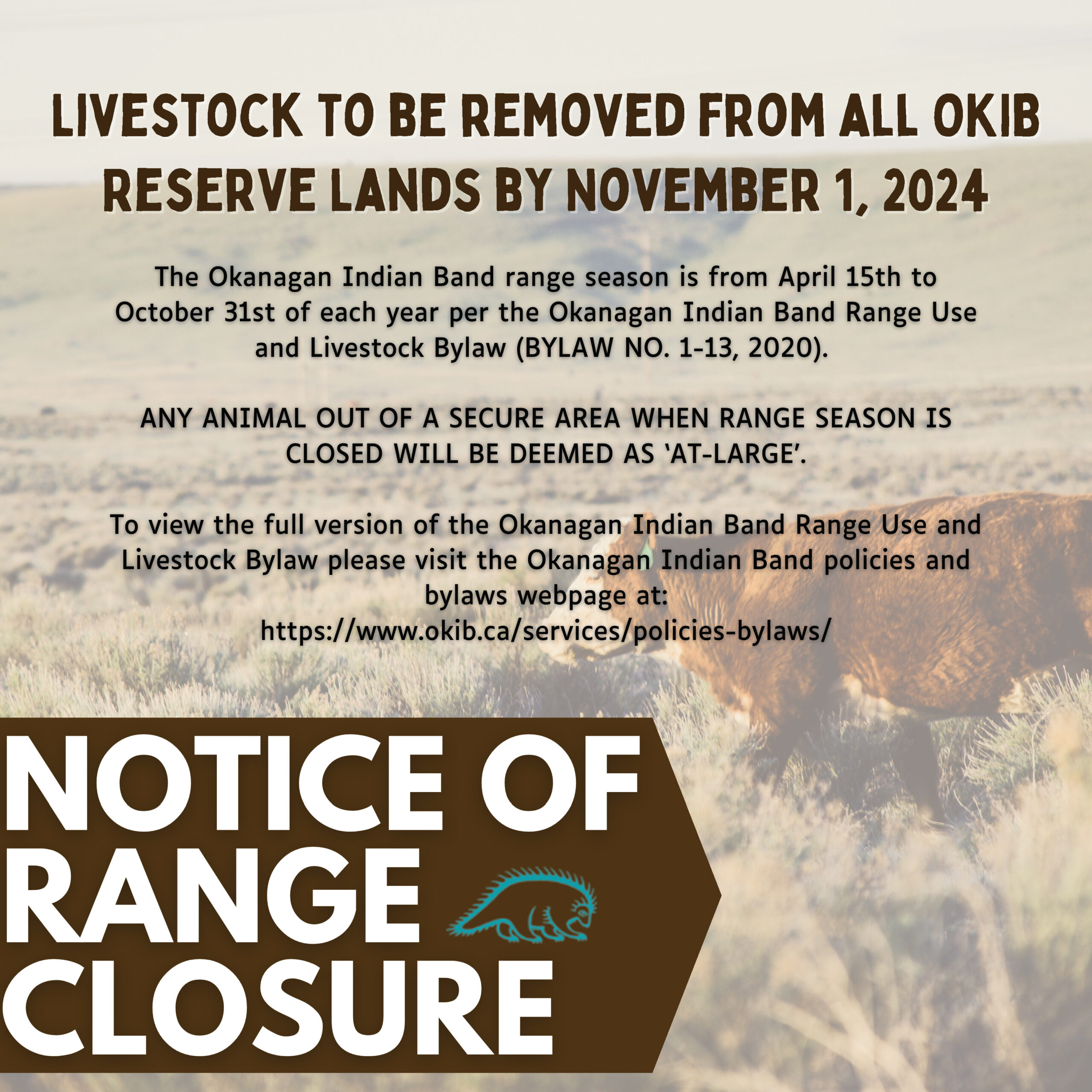 Notice of Range Closure – November 1st
