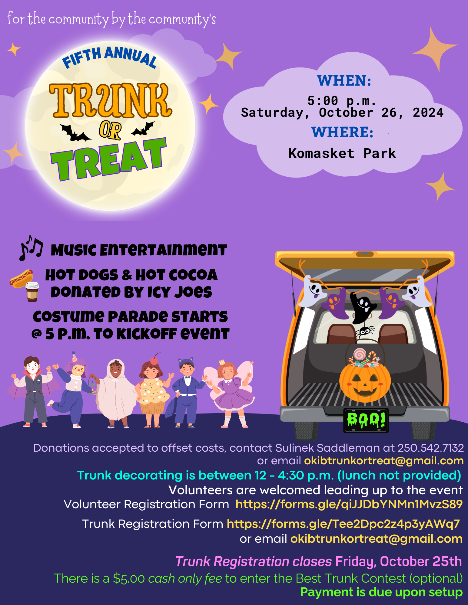 Reminder: Trunk or Treat 2024