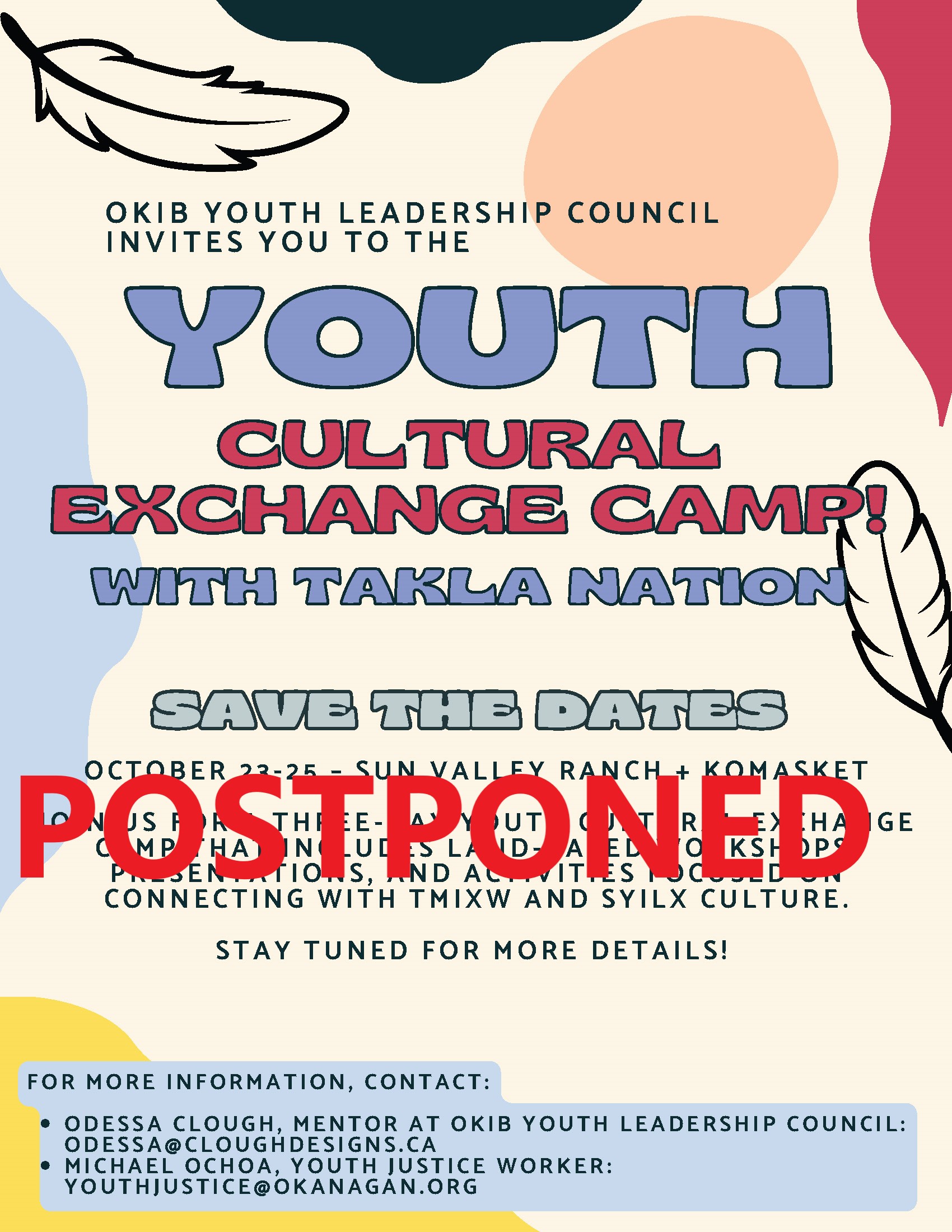 Takla Youth Cultural Exchange postponed