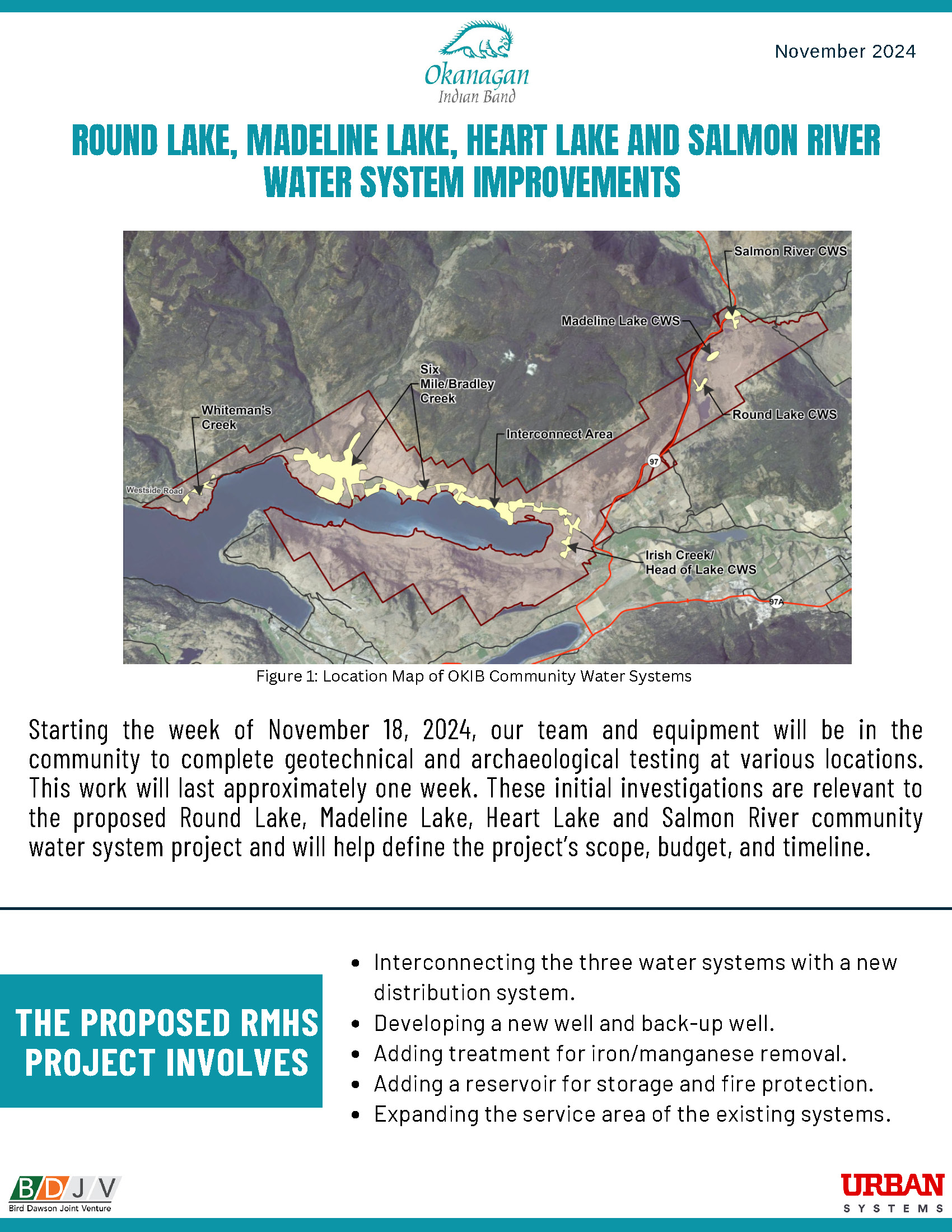 Round Lake, Madeline Lake, Heart Lake and Salmon River (RMHS) Water system improvements project feasibility work