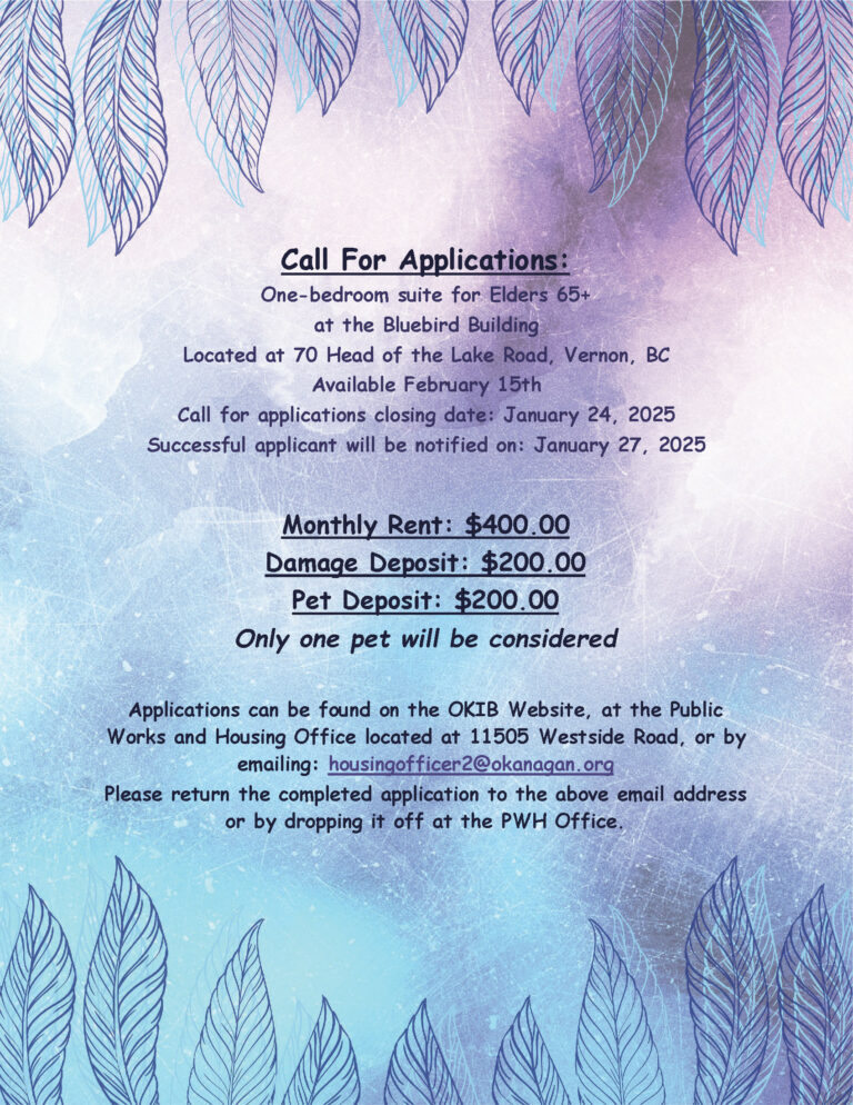 Call for Applications - 1 Bedroom Unit in the Bluebird building ...