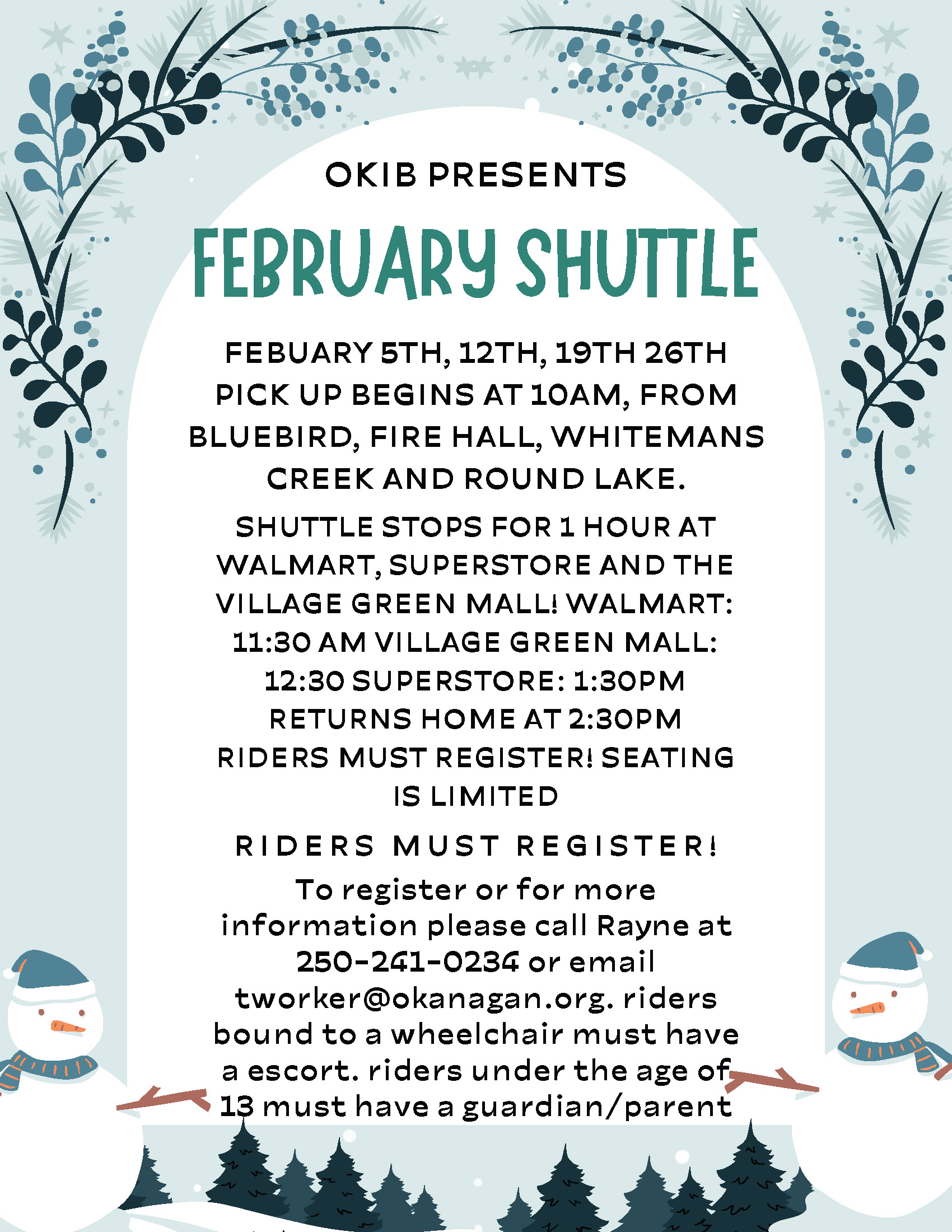 February Community Shuttle 