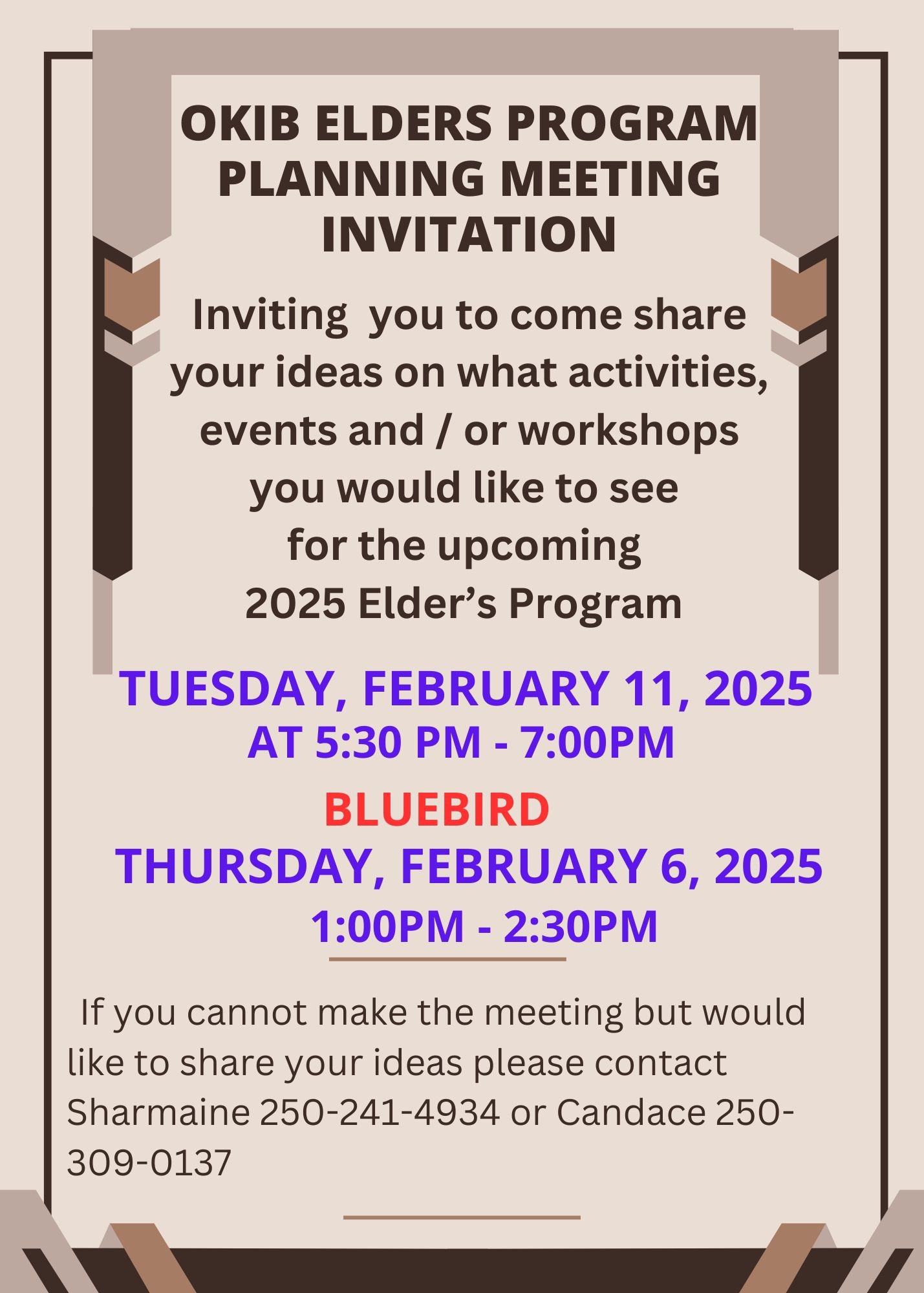 OKIB Elders program planning meeting invitation