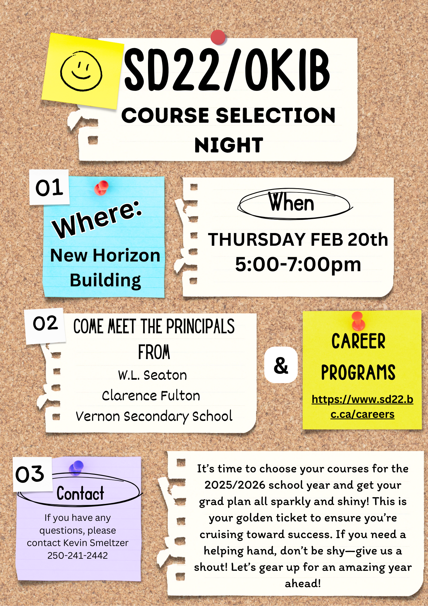 Highschool SD22 Course selection Night happening tomorrow
