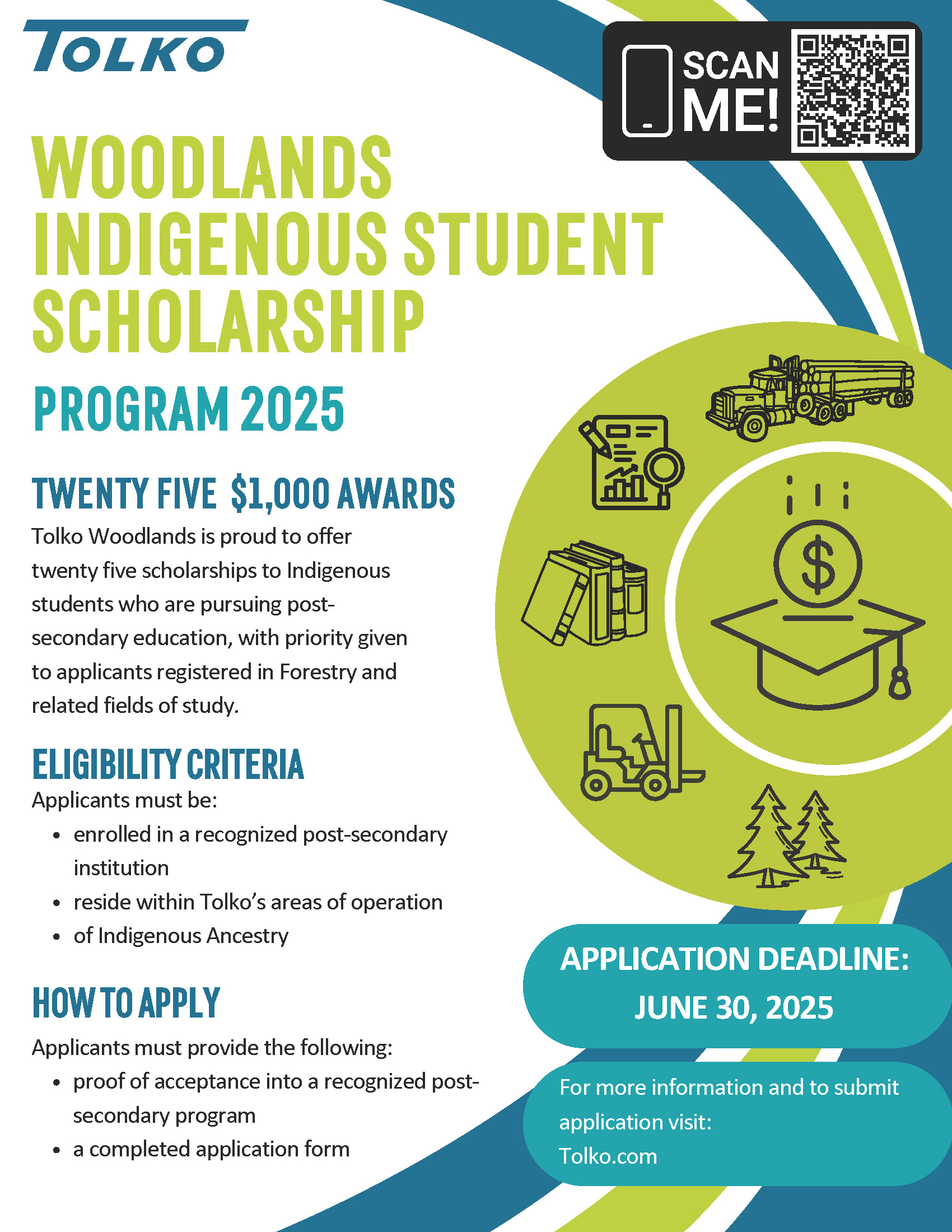 Tolko Woodlands Indigenous Student Scholarship opportunity 2025