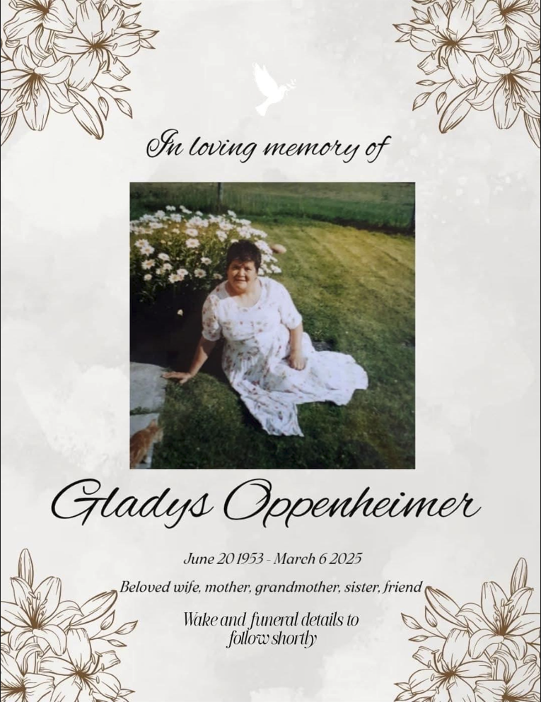 In Loving Memory of Gladys Oppenheimer