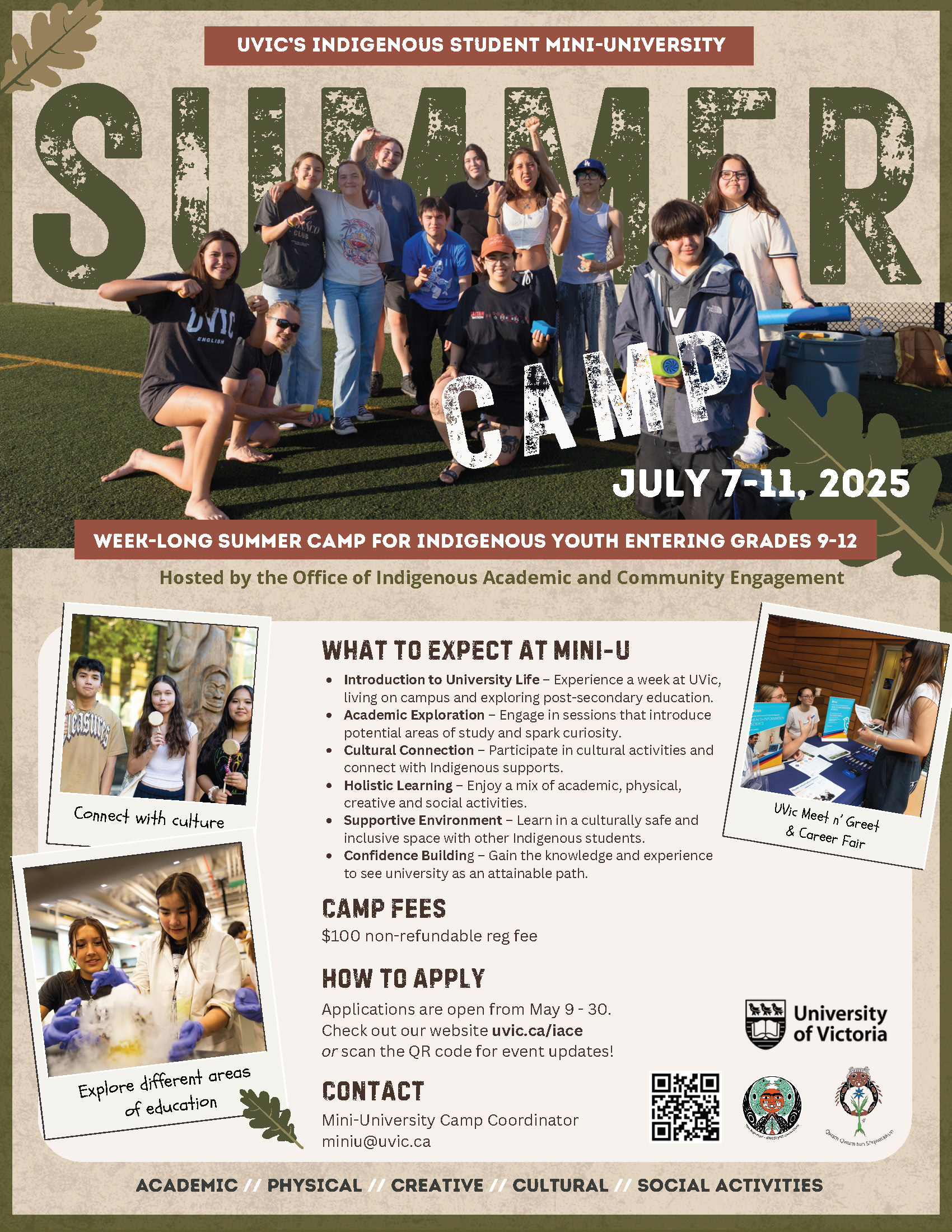 University of Victoria – Indigenous Youth ‘Mini Uni’ Summer Camp