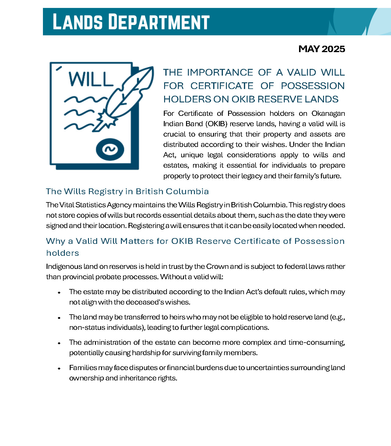 Information on Wills