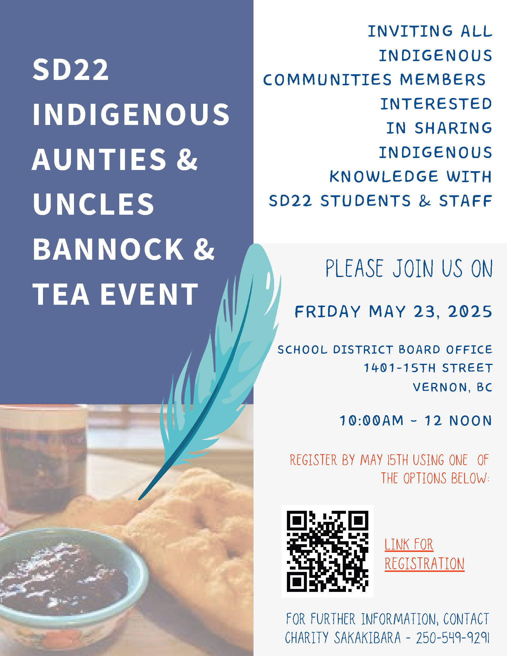 SD22 Indigenous aunties and uncles bannock and tea event