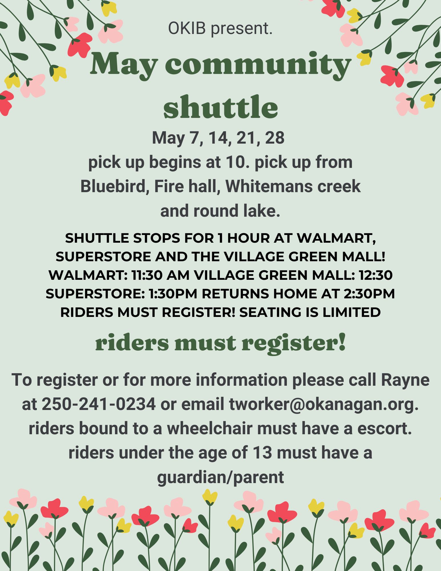 May Community Shuttle