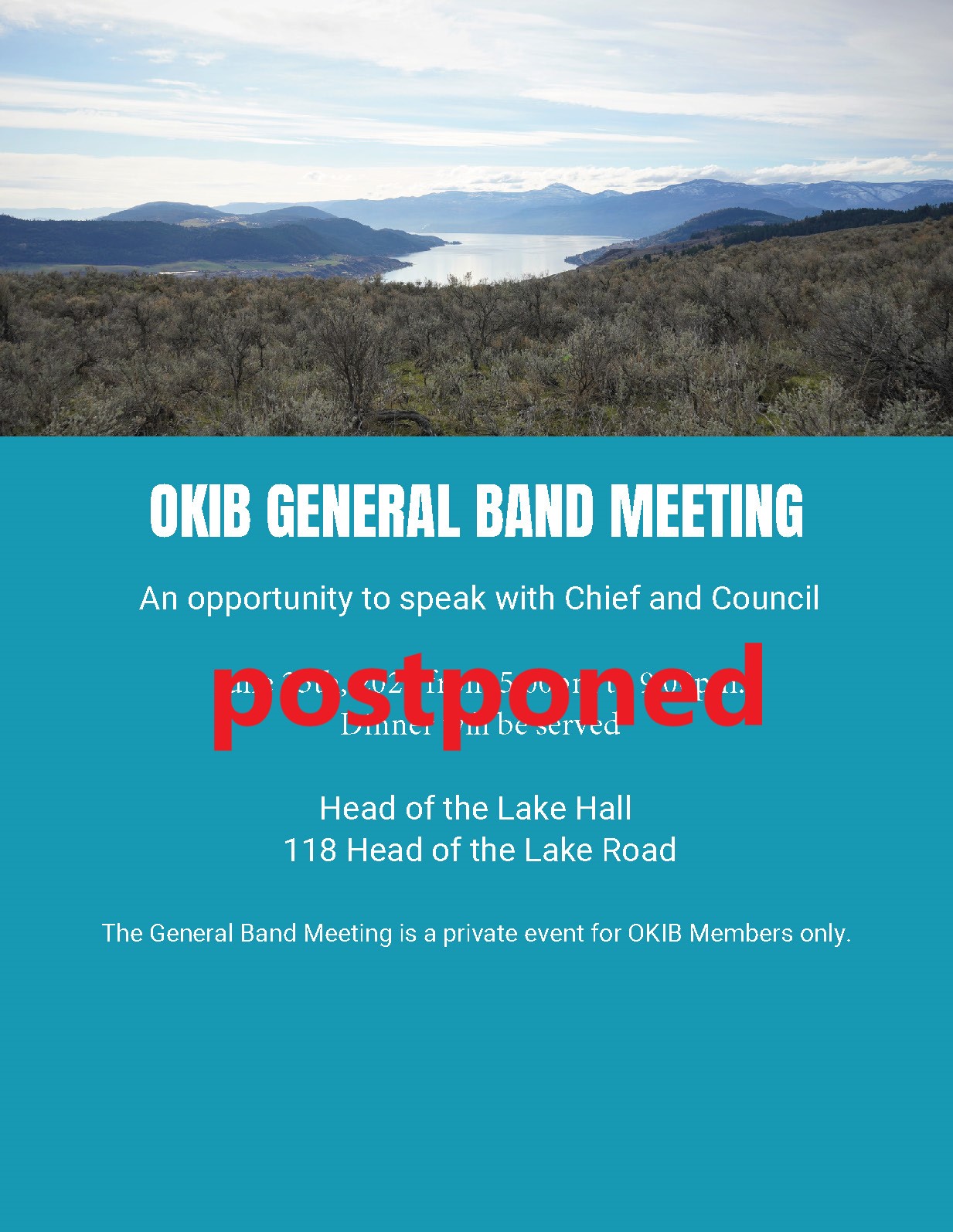 OKIB General Band Meeting POSTPONED