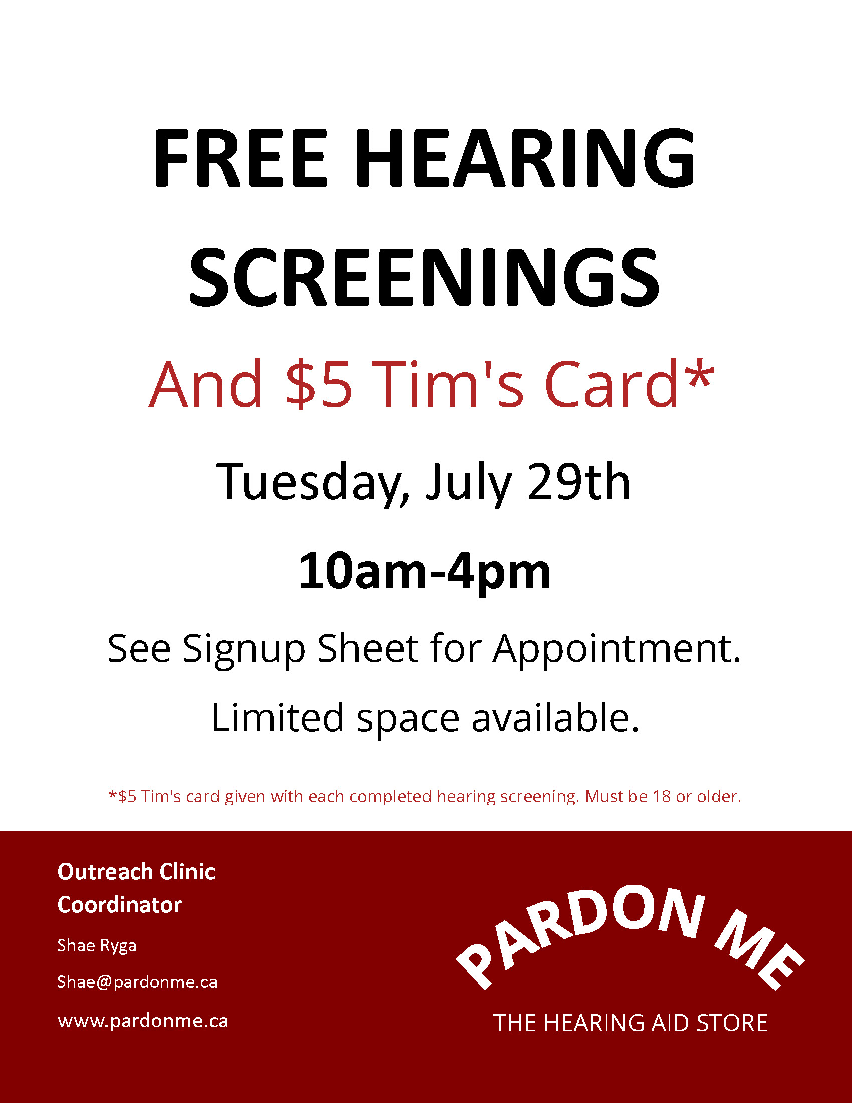 Free hearing screenings