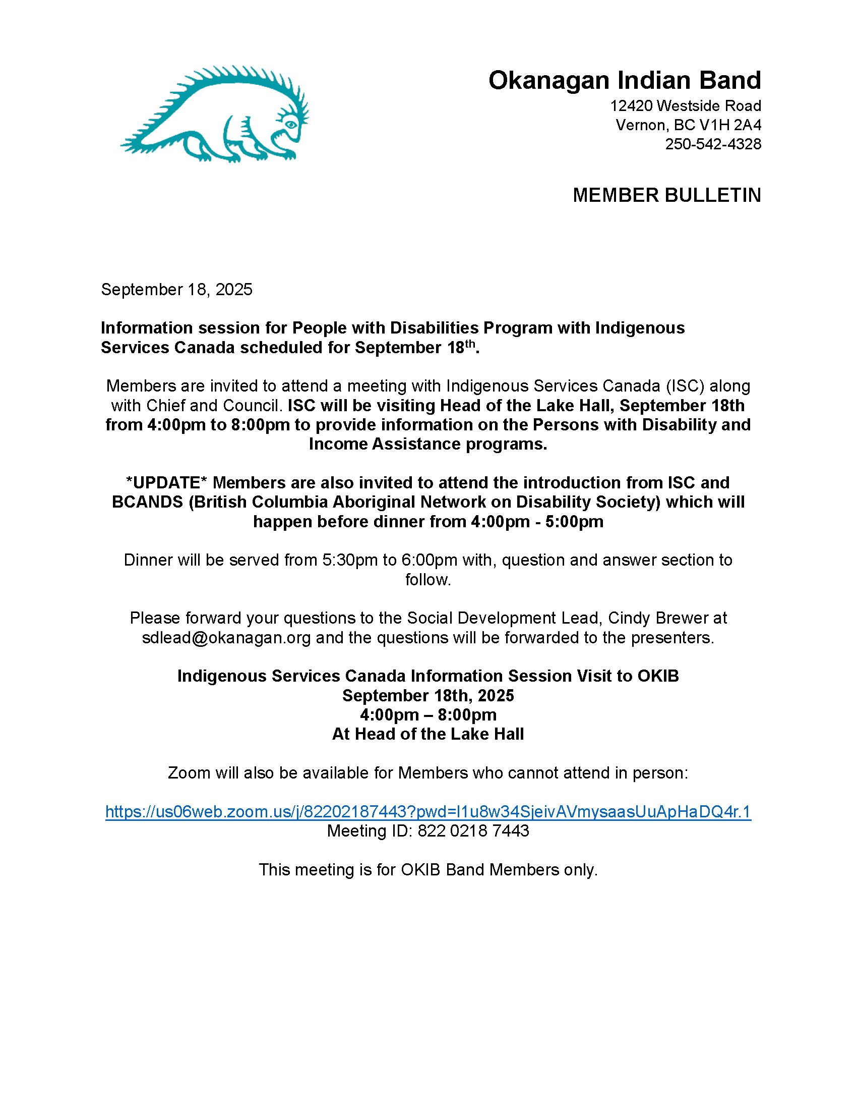 Information session for People with Disabilities Program with Indigenous Services Canada