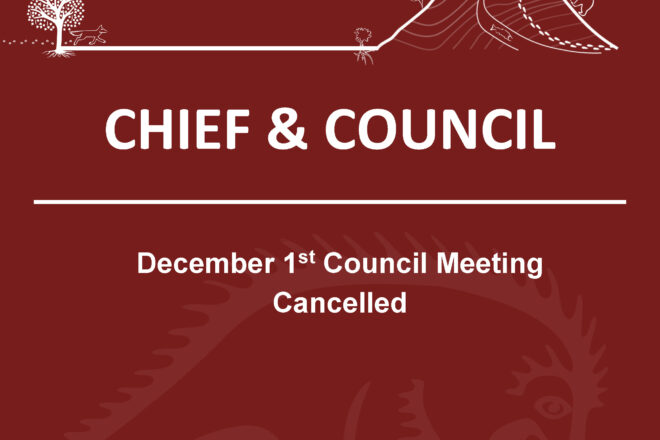 December 1st Council Meeting Cancelled