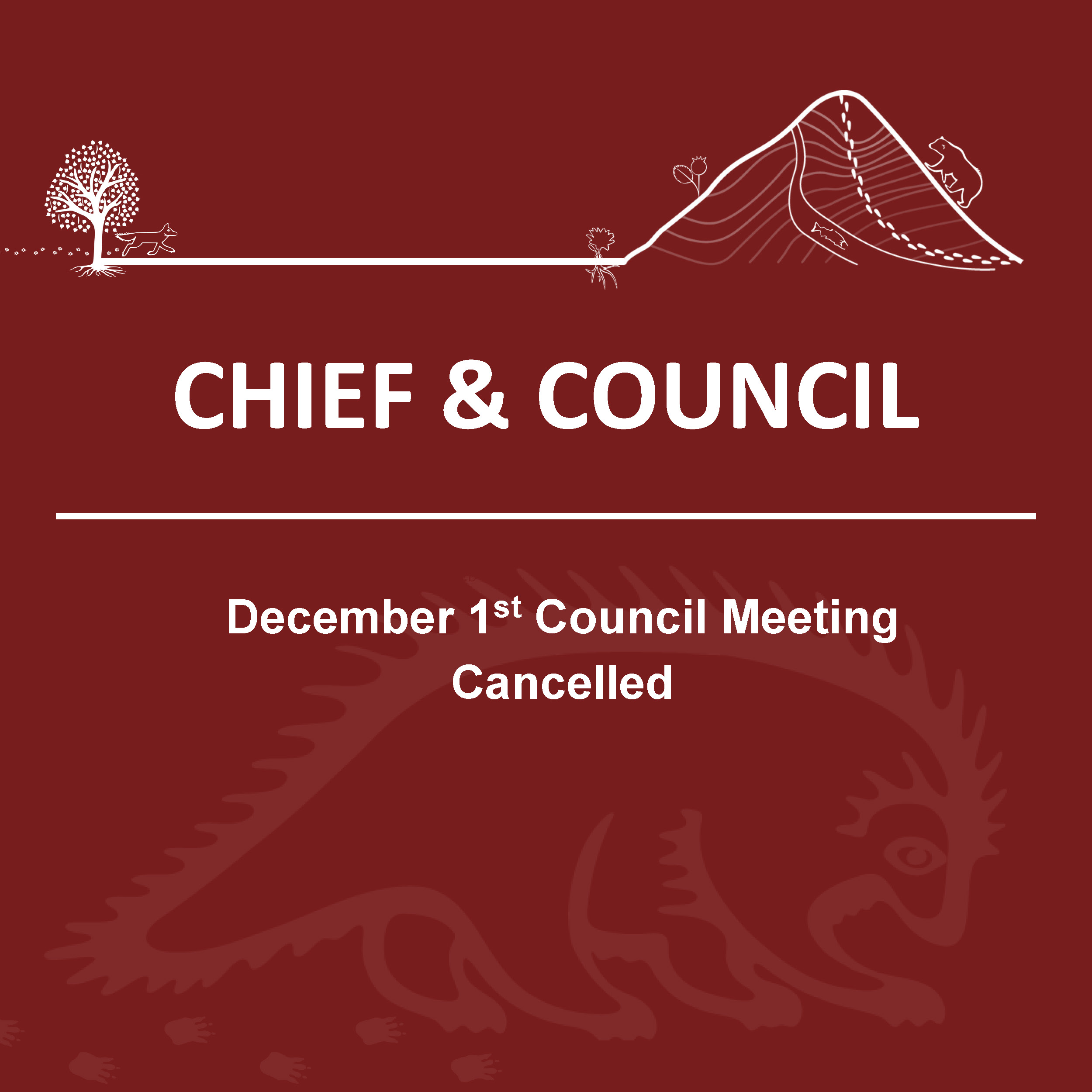 December 1st Council Meeting Cancelled