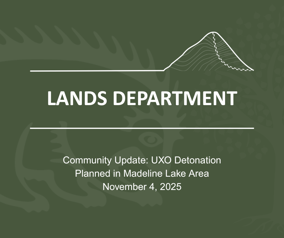 Community Update: UXO Detonation Planned in Madeline Lake Area, November 6th