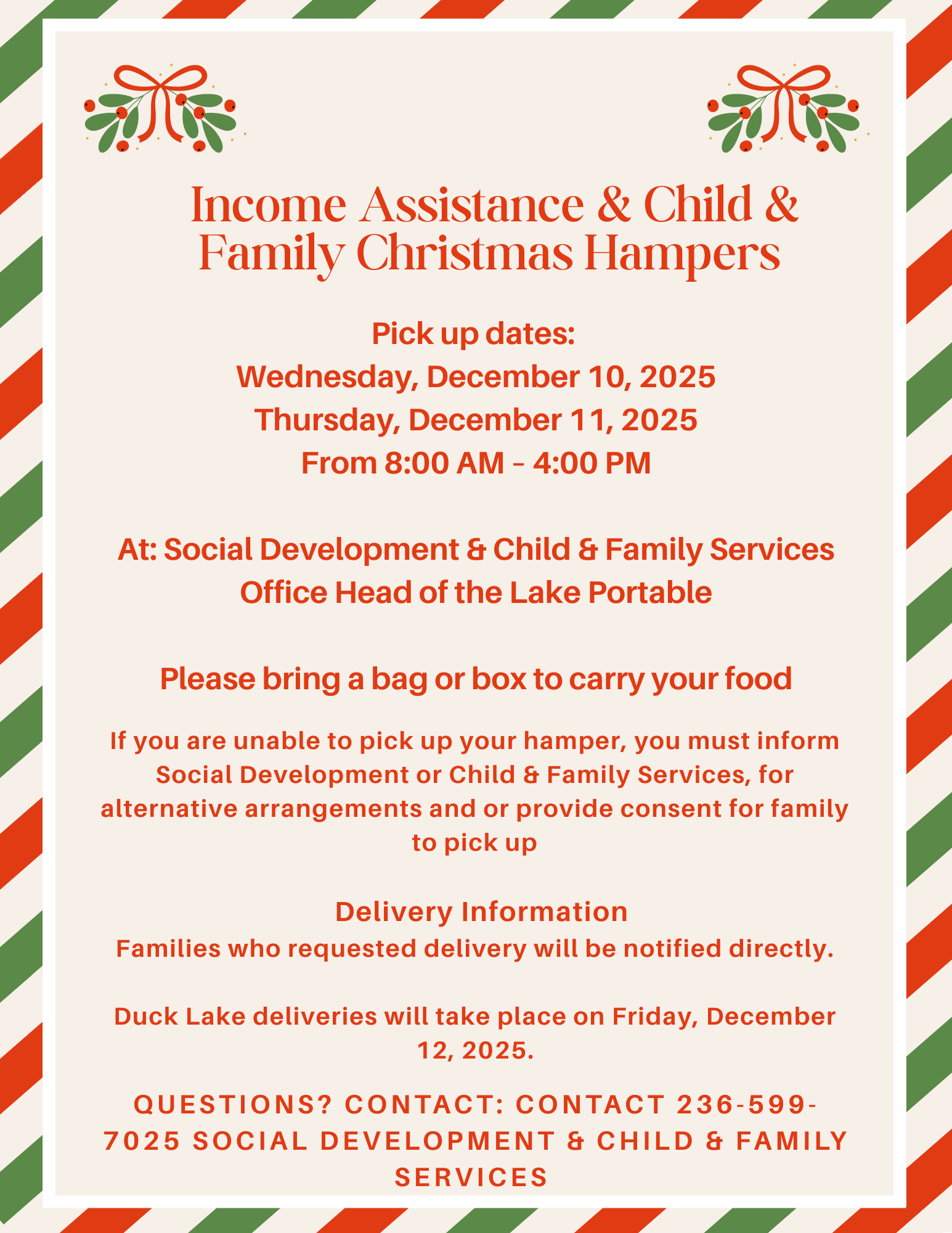 Income Assistance & Child & Family Christmas Hampers