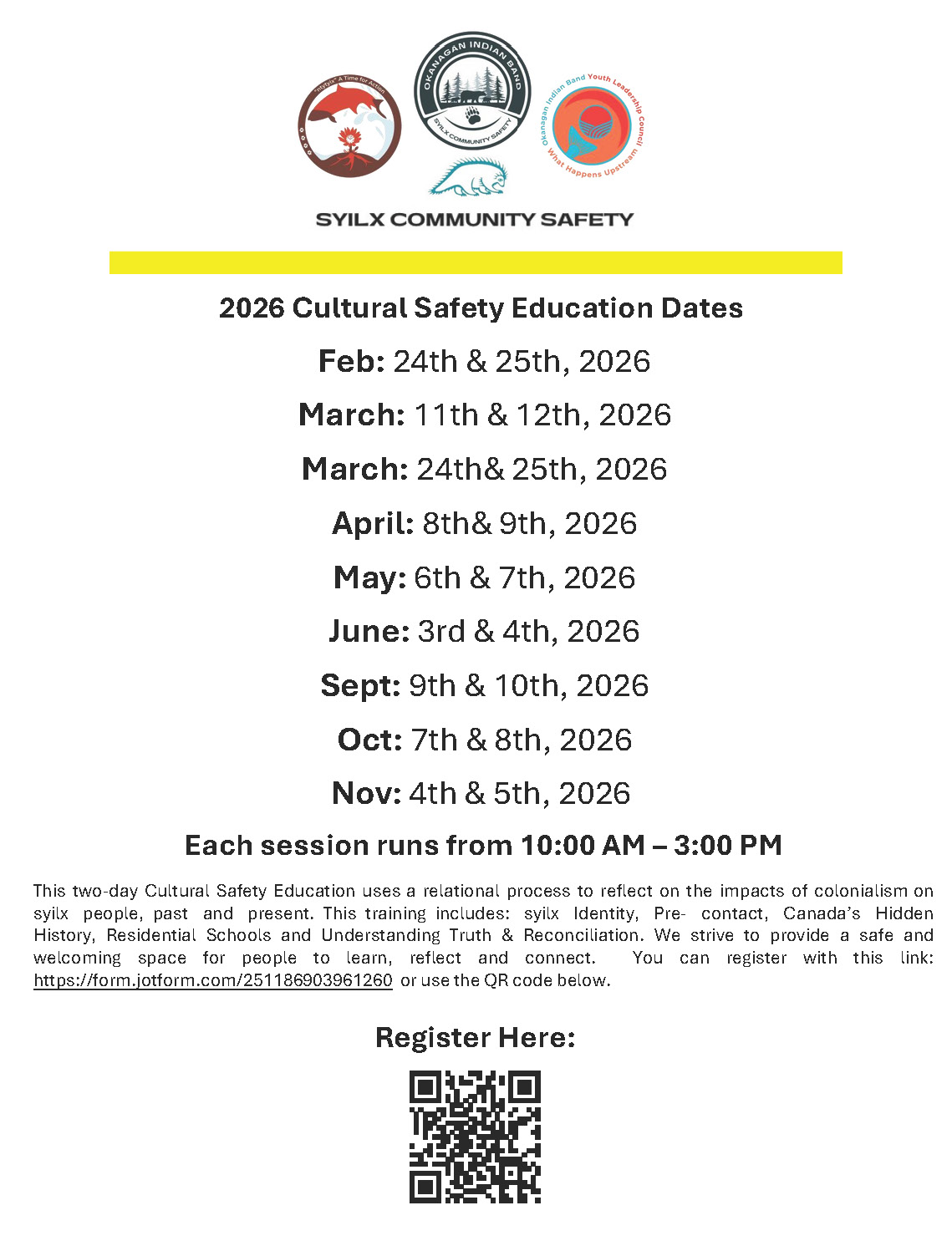 2026 Cultural Safe ty Education Dates