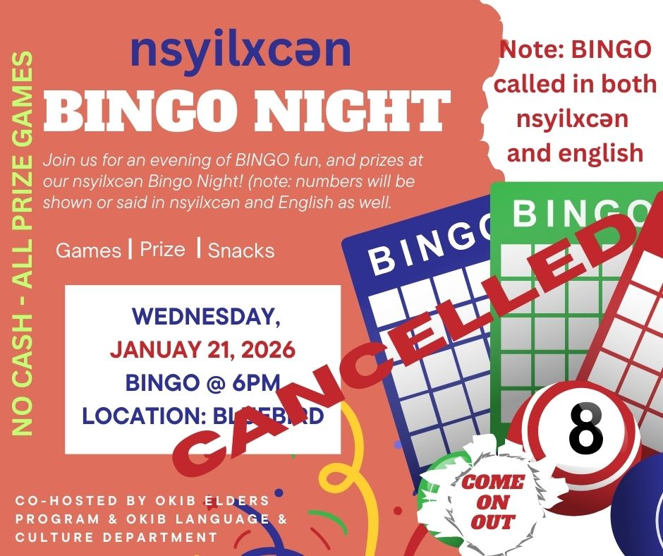 CANCELLED Elders nsyilxcen bingo