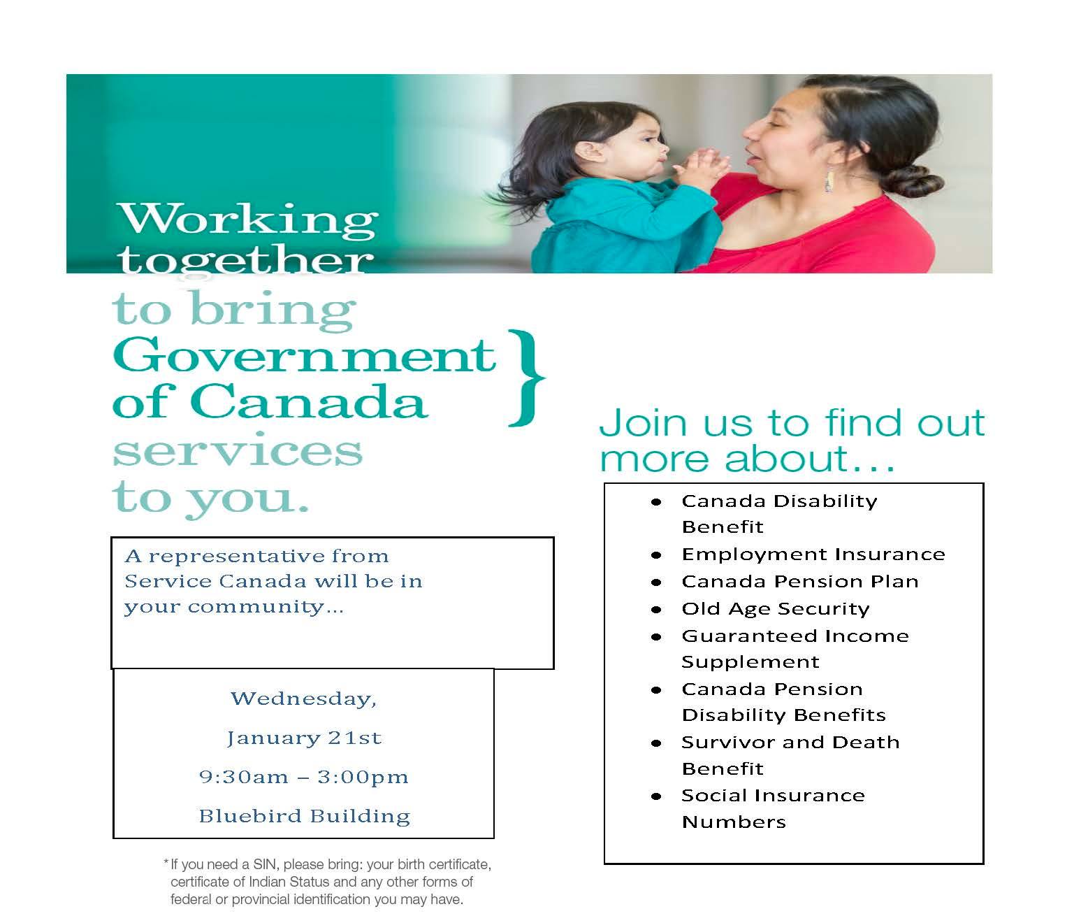 Reminder: Service Canada Visit
