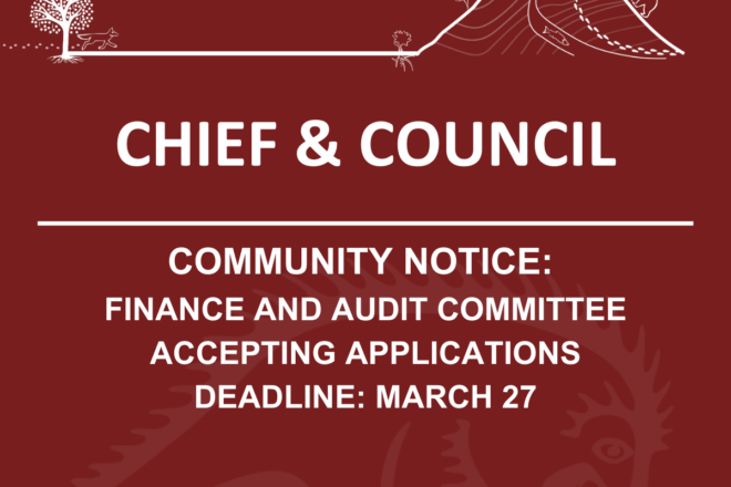 Community Notice: Finance and Audit Committee Accepting Applications (Deadline March 27)