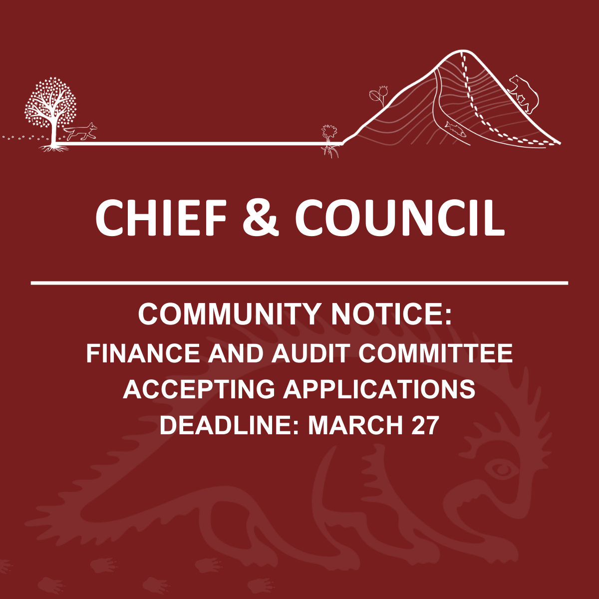 Community Notice: Finance and Audit Committee Accepting Applications (Deadline March 27)