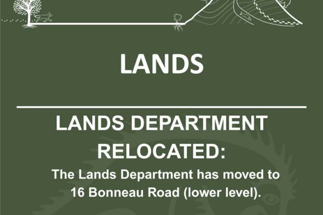 OKIB Lands Office has relocated – 16 Bonneau Road