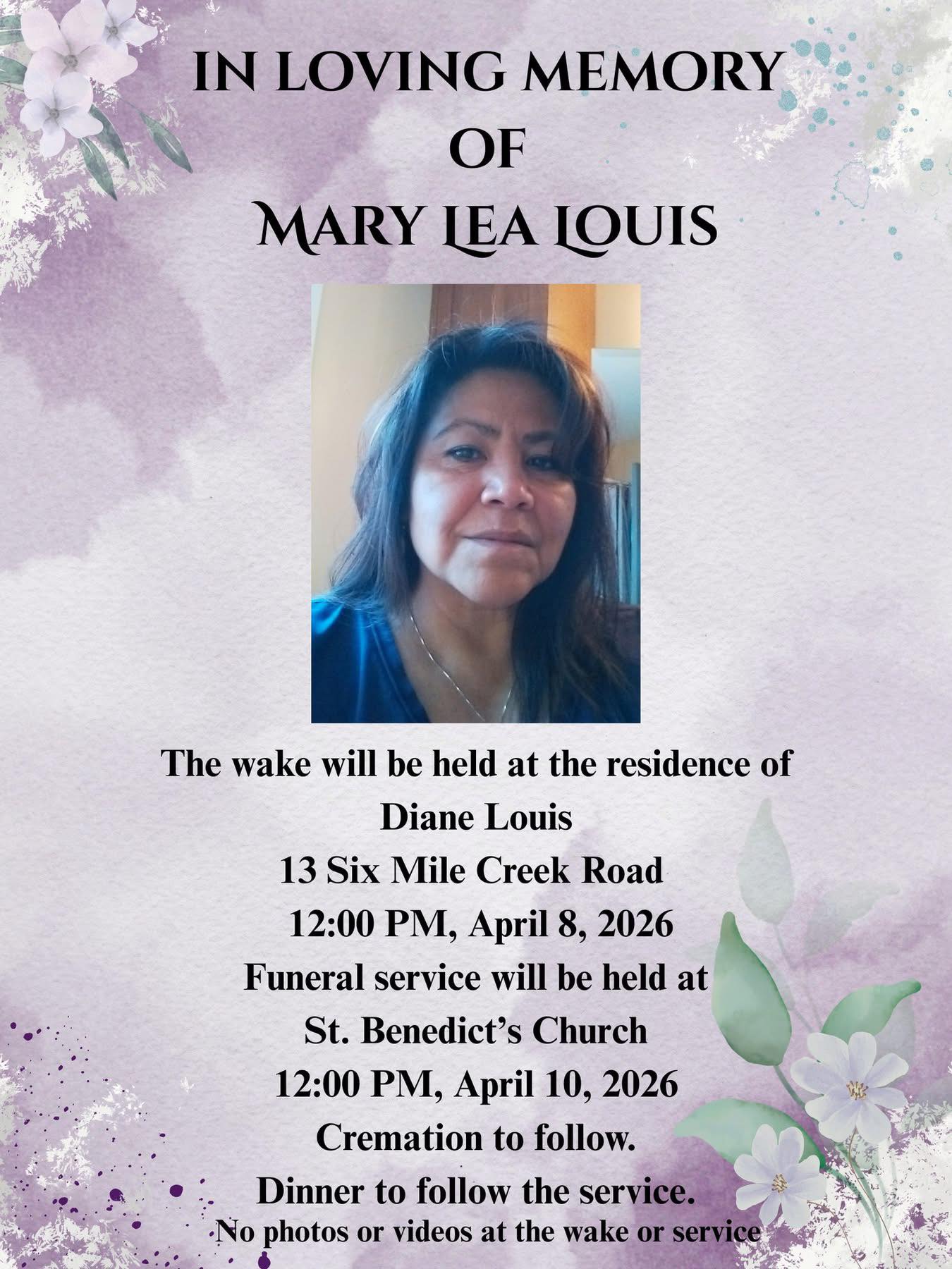 In Loving Memory – Mary Leah Louis