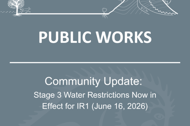 Stage 3 Water Restrictions Now in Effect for IR1