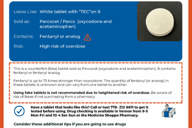 Drug Alert Vernon – Percocet Tablets
